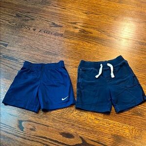 Bundle of Nike and Gap Kids Navy Blue Shorts, 2T